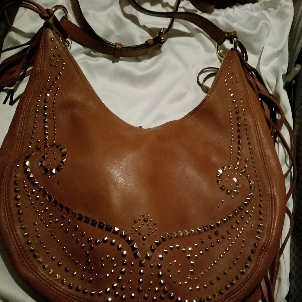 Michael kors studded crossbody fringes